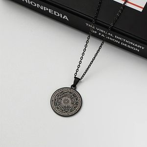 Joyería de acero inoxidable de alta calidad, colgante redondo de siete arcángeles, collar impermeable, collar de pentagrama de Salomón para hombres - Product Image 3