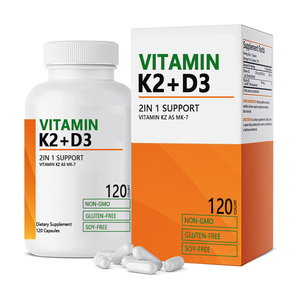 Cao cấp vitamin K3 + D2 90mcg với D3 5000iu cho xương tim sức Khỏe Hỗ trợ nongmo Gluten miễn phí Vegan viên nang - Product Image 1