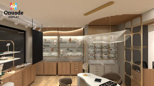 Custom Luxury Glass <b>Display</b> <b>Cabinet</b> with LED Lights for Eyewear & Optical Accessories Eco-Friendly Full Set Retail Shop Showcase - Product Image 6