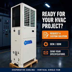 เครื่องทำความเย็นแบบระเหยแนวตั้ง 380V 50Hz 25kW แบบกำหนดเอง พร้อมช่องลมเข้าด้านข้าง สำหรับโรงงานอุตสาหกรรม ระบบปรับอากาศ ลงทุนต่ำ H - Product Image 6