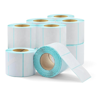 Roll Stiker Perekat Panas Permanen 80x60/60x60 Grosir Label Printer Thermal Custom untuk Kemasan Supermarket/Logistik
