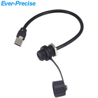 Câble USB Type C étanche intégré M12, câble USB Type C femelle vers mâle étanche avec 1 cache-poussière