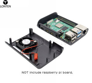 Raspberry <span class=keywords><strong>Pi</strong></span> 4 Case Ondersteuning Koelventilator, Laagste Prijs Goedkope Case Abs Case/Behuizing/Cover Behuizing Voor Raspberry <span class=keywords><strong>Pi</strong></span> 4 - Product Image 3
