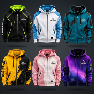 Sudadera con Capucha y Cierre de Cremallera para Hombre Long Mission, 100% Algodón, Forro Polar, Transpirable, Corte Regular, Informal, Invierno - Product Image 3