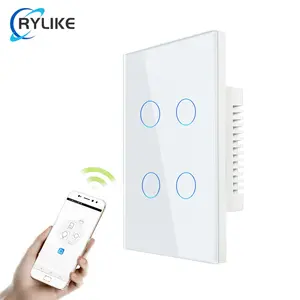 Panneau en verre approuvé Tuya Smart Life, normes eu/US/AU, 4 gangs, 1 voie/2 voies/3 voies, interrupteur intelligent Wifi, voyant lumineux