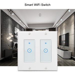 Ledeast DS-123-1S tuya <span class=keywords><strong>wifi</strong></span> thông minh chuyển đổi ánh sáng chúng tôi tiêu chuẩn 2 gang Wall Mount với Glass Touch Panel cho tự động hóa nhà - Product Image 2