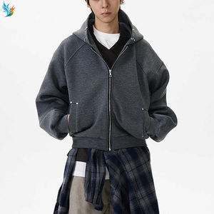 Sweat à capuche unisexe à capuche large et ample, couleur unie, poids lourd, impression numérique brodée personnalisée - Product Image 3