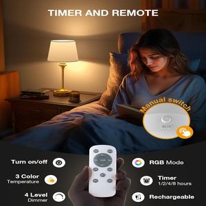 <span class=keywords><strong>Ampoule</strong></span> LED rechargeable 4000 mAh, culot E27 avec télécommande, 3 températures de couleur et 4 niveaux de luminosité, lampe d'urgence alimentée par batterie pour le camping - Product Image 4