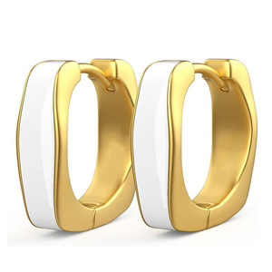 Orecchini Minimalisti in Smalto per Donne, Gioielli Chic per Ufficio e Uso Quotidiano - Product Image 1
