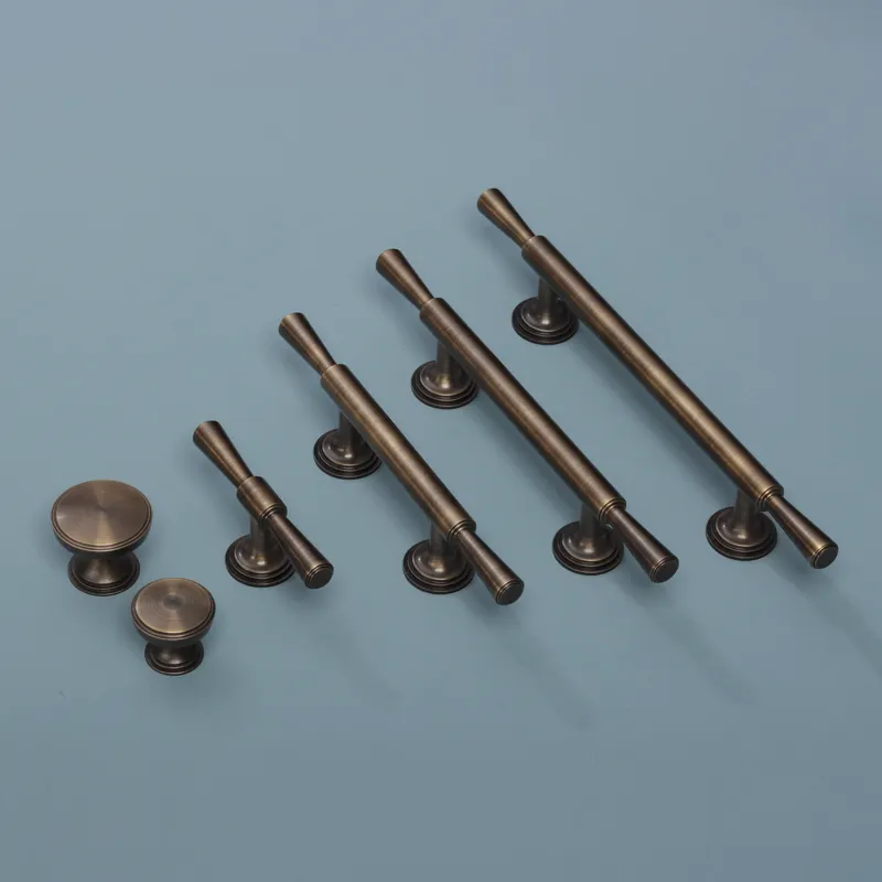Ottone antico bronzo retrò maniglia vintage accessori Hardware per mobili porta dell'armadio da cucina maniglie in rame manopole a T Pull