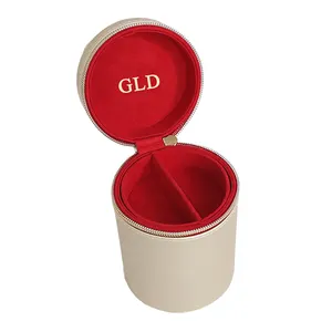 Mini Trousse de Toilette de Voyage Compacte de Luxe en Cuir PU avec Fermeture à <span class=keywords><strong>Bouton</strong></span>, Portable pour Poudre Libre, Crème Contour des Yeux, Nettoyant <span class=keywords><strong>Visage</strong></span> - Product Image 2