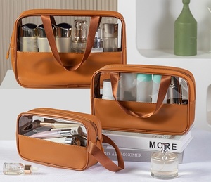 Sac de rangement pour cosmétiques en PVC transparent avec fermeture éclair, grand sac fourre-tout, organisateur de maquillage transparent, sac personnalisé privé, <span class=keywords><strong>voyage</strong></span> - Product Image 5