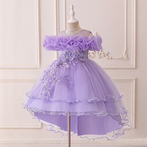 Vestido de Princesa Personalizado para Niñas, con Encaje y Malla, para Cumpleaños, Bodas, Fiestas, Banquetes, Actuaciones y Eventos Formales - Product Image 4
