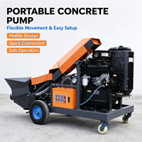 Pompe à béton diesel compacte certifiée CE 10-15m³/h 60m pour remplissage de colonnes de structure secondaire portable mini