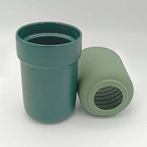 Taza de cerámica portátil con logotipo personalizado <span class=keywords><strong>Porter</strong></span> con funda protectora de silicona, tazas de café de cerámica reutilizables, taza de viaje para acampar, tazas de té - Product Image 1