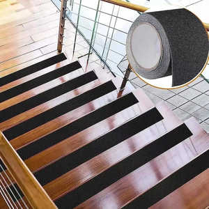 Cinta Adhesiva de Seguridad Antideslizante de Alta Resistencia, 50 mm x 5 m, Negra y Amarilla, Impermeable, para Interiores y Exteriores, Rollo de Película Adhesiva para Escaleras - Product Image 1