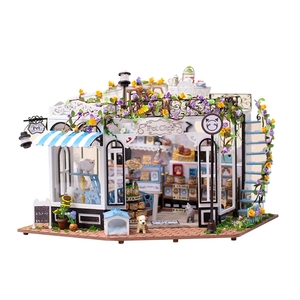 IIECREATE K-1065 Pet Club Kit <span class=keywords><strong>de</strong></span> <span class=keywords><strong>Casa</strong></span> en Miniatura para Adultos, Rompecabezas 3D <span class=keywords><strong>de</strong></span> Madera y Modelo <span class=keywords><strong>de</strong></span> Luz, <span class=keywords><strong>Casa</strong></span> <span class=keywords><strong>de</strong></span> <span class=keywords><strong>Muñecas</strong></span> - Product Image 1