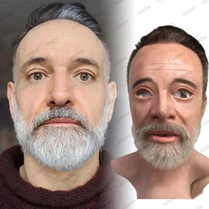 Mascherina realistica personalizzata personalizzata con testa a testa piena personalizzata copricapo in Silicone Cosplay testa in Silicone mascherina a bocca aperta - Product Image 3