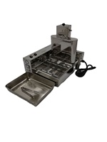 Machine à frire les beignets automatique électrique commerciale, 4 rangées, mini-friteuse à beignets pour boulangeries et restaurants, nouvelle, en acier inoxydable 304