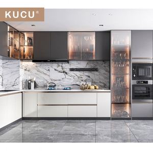 Set di Mobili da <span class=keywords><strong>Cucina</strong></span> Economici in MDF per Piccole Cucine, Design Interno di Guangzhou - Product Image 1