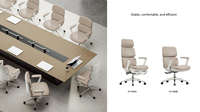 Chaise de bureau exécutive en cuir confortable, réglable en hauteur, pivotante, avec accoudoirs, design moderne pour une utilisation prolongée