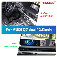 Écran double Android MEKEDE avec cluster numérique, double écran, processeur QUALCOMM 668, compteur de vitesse Navi pour AUDI Q7, double écran 12,3 pouces
