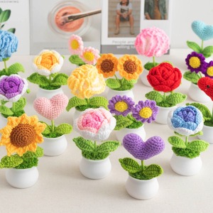 Plantas en Maceta Personalizadas para el Día del Maestro, Flores de Simulación Tejidas, Decoración Terminada, Regalos para Amigos, Plantas en Maceta, Flores - Product Image 2