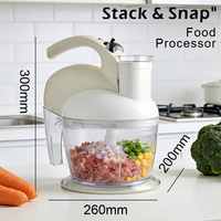 Robot culinaire multifonctionnel 300W, mixeur électrique 5 vitesses, hachoir à légumes, hachoir à viande, coupe-fruits pour salades