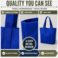 Sac fourre-tout en toile bleue avec bandoulière, fermeture éclair, poignées, réutilisable, emballage cadeau, logo personnalisé, vente en gros