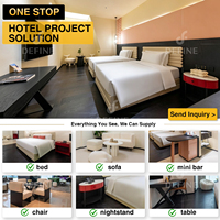 Solution clé en main pour projets hôteliers : Ensemble de mobilier de chambre d'hôtel de luxe 5 étoiles, lits pour hôtels-appartements, ensembles de mobilier d'hôtel personnalisés OEM ODM
