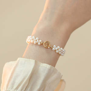 Bracelet en perles naturelles tissé à la main, collection de bijoux perlés - Product Image 2