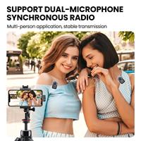 Microfono Lavalier Wireless con Riduzione Intelligente del Rumore, Microfono a Clip Universale per Telefono, Laptop, YouTube, TikTok