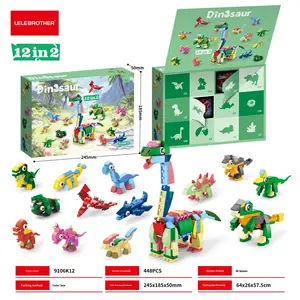 Lele Brother Blind Box Petites briques <span class=keywords><strong>de</strong></span> construction en plastique ABS Voiture d'ingénierie incendie Dinosaure Modèle d'animal Jouet éducatif pour les enfants <span class=keywords><strong>de</strong></span> 5 à 7 ans - Product Image 6
