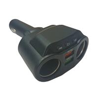 Adaptateur allume-cigare double pour voiture, 3 prises USB à charge rapide, adaptateur allume-cigare avec prise de charge FM, chargeur de voiture BT5.0
