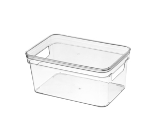 Clear Plastic Storage Organizer Container Bins with Cutout Handles
