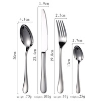Couverts classiques en acier inoxydable 304, cuillère, fourchette, couteau, argenterie de luxe pour hôtel, vaisselle lourde pour événements et mariages