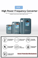Monophasé 75KW AC Drive Speed Controller Moteur à induction triphasé 220V 380V Vfd Inverter pour compresseurs Pression constante