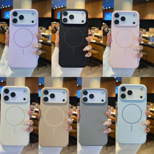 <span class=keywords><strong>Coque</strong></span> de téléphone portable de série fine magnétique en silicone de <span class=keywords><strong>marque</strong></span> de luxe avec protecteur de caméra pour Apple 17promax - Product Image 1