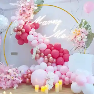 8ft/9.5ft White Round Metal Wedding Arch Circle Balloon Arch Stand For Garden Yard Wedding Bridal Indoor Outdoor Party