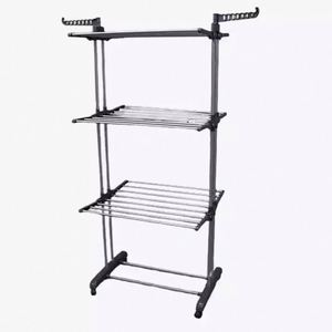 Ventes chaudes, séchoir à linge mobile à 3 niveaux, bleu, pour vêtements, manteaux, serviettes, <span class=keywords><strong>salle</strong></span> <span class=keywords><strong>de</strong></span> <span class=keywords><strong>bain</strong></span> - Product Image 5