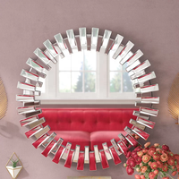 Miroir mural classique argenté, plat et rectangulaire, de forme carrée, avec fermeture éclair, pour le salon