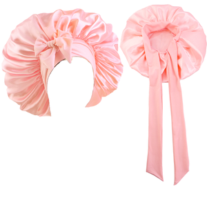 <span class=keywords><strong>Bonnet</strong></span> de Nuit en Soie Satinée Unisexe Extra Large avec Lien Ajustable et Bande Élastique Simple Couche pour le Soin des Cheveux Longs des Adultes - Product Image 1