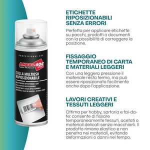 Spray Adesivo Multiuso Riposizionabile Ambro-Sol 400ml per Uso Professionale - Product Image 3