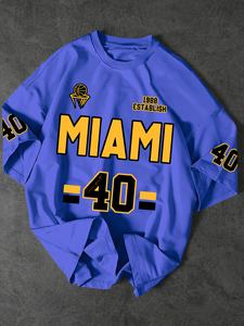 <span class=keywords><strong>T</strong></span>-<span class=keywords><strong>shirt</strong></span> de basket-ball vintage <span class=keywords><strong>Miami</strong></span> 40 pour homme - rétro 1986, numéro 40 imprimé, surdimensionné, streetwear, respirant - Product Image 2