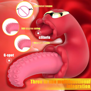 Vibratore a Forma di Tentacolo di Polpo con Lingua Vibrante, Dildo Realistico per Stimolazione Clitoridea e Punto G, Masturbatore per Donne - Product Image 3