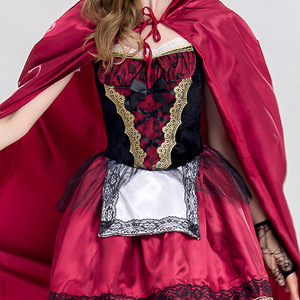 Disfraz de Halloween para Mujer Talla Grande, Capa Larga de Poliéster, Disfraz de <span class=keywords><strong>Caperucita</strong></span> <span class=keywords><strong>Roja</strong></span>, Traje de Reina - Product Image 4