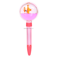 Stylo bille 3D promotionnel à flotteur liquide, stylo cristal personnalisable, cadeau de Noël, stylo bille créatif en cristal à motif de dessin animé