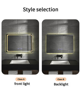 Miroir de salle de bain rectangulaire grand format avec capteur, anti-buée, mural, sans cadre, miroirs LED intelligents - Product Image 6