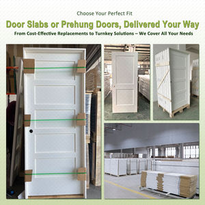 Puerta Interior Precolgada con Imprimación Blanca, Diseño Moderno, Puerta Shaker de Madera Sólida para <span class=keywords><strong>Casa</strong></span> - Product Image 5