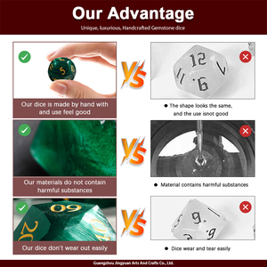 Set di Dadi Personalizzati in Vetro Sfaccettato D6/D20, Design Unico Occhio di Gatto Verde, Poliedrici per Giochi da Tavolo D&D - Product Image 3